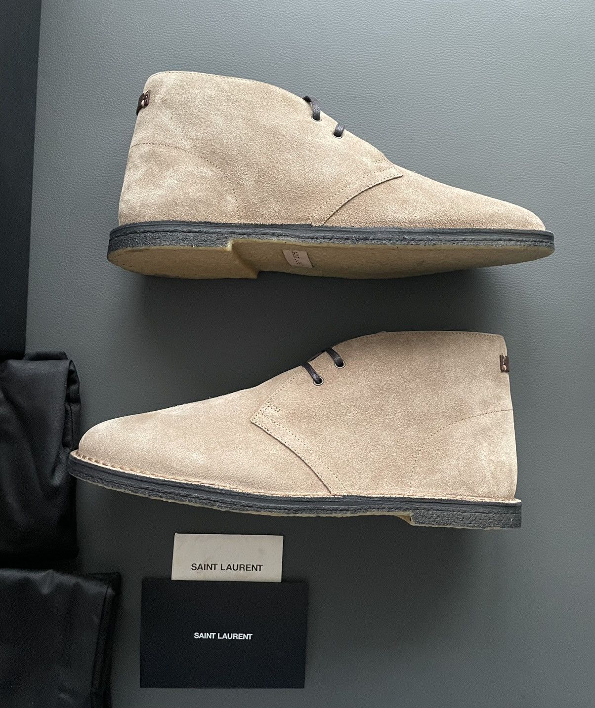 Hedi Slimane × Saint Laurent Paris × Yves Saint Laurent Iconic Brand New Classic Suede Leather Western Boots Shoes Size US 10.5 / EU 43-44 - 15 Thumbnail