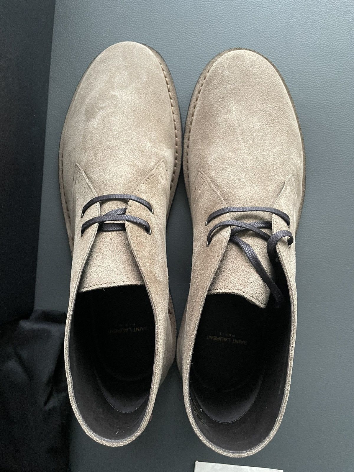 Hedi Slimane × Saint Laurent Paris × Yves Saint Laurent Iconic Brand New Classic Suede Leather Western Boots Shoes Size US 10.5 / EU 43-44 - 17 Thumbnail