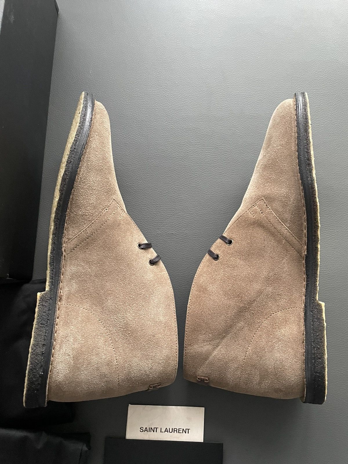 Hedi Slimane × Saint Laurent Paris × Yves Saint Laurent Iconic Brand New Classic Suede Leather Western Boots Shoes Size US 10.5 / EU 43-44 - 13 Thumbnail