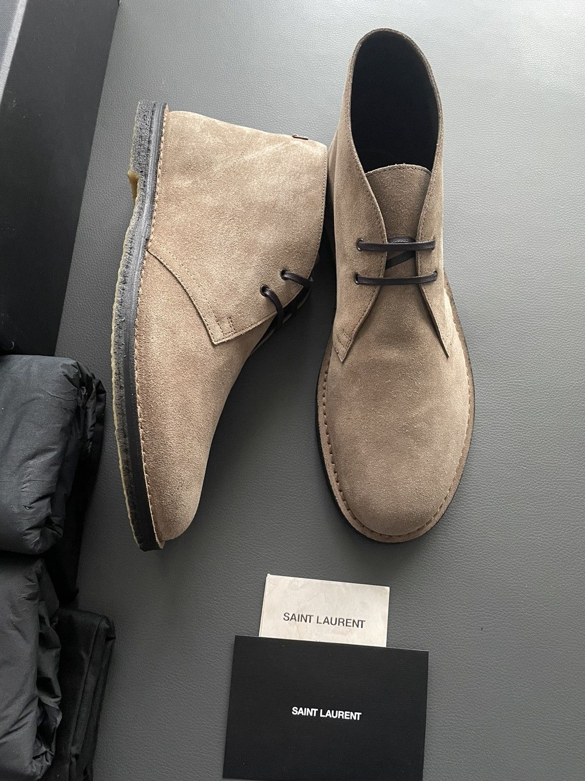 Hedi Slimane × Saint Laurent Paris × Yves Saint Laurent Iconic Brand New Classic Suede Leather Western Boots Shoes Size US 10.5 / EU 43-44 - 8 Thumbnail