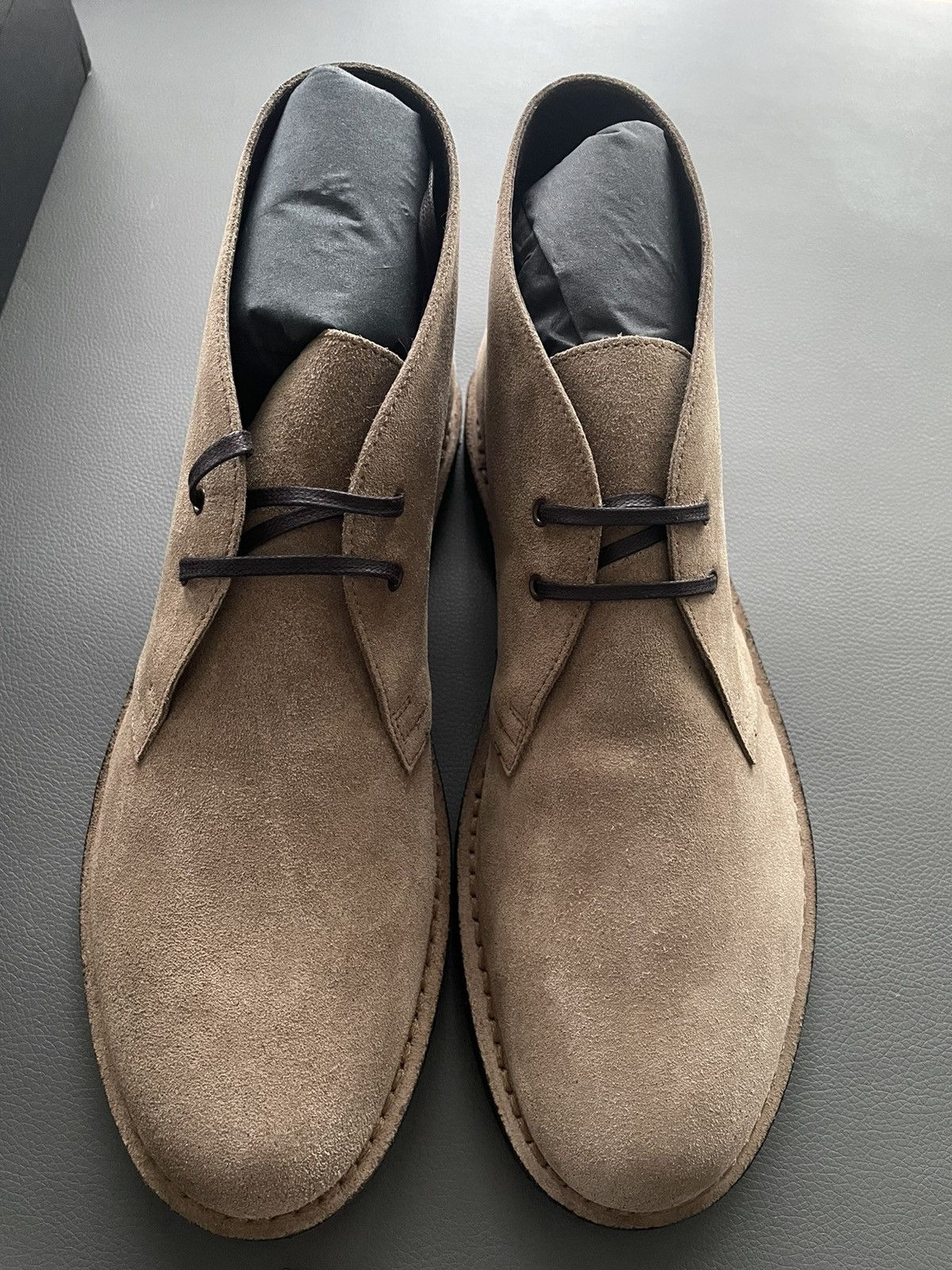 Hedi Slimane × Saint Laurent Paris × Yves Saint Laurent Iconic Brand New Classic Suede Leather Western Boots Shoes Size US 10.5 / EU 43-44 - 2 Thumbnail