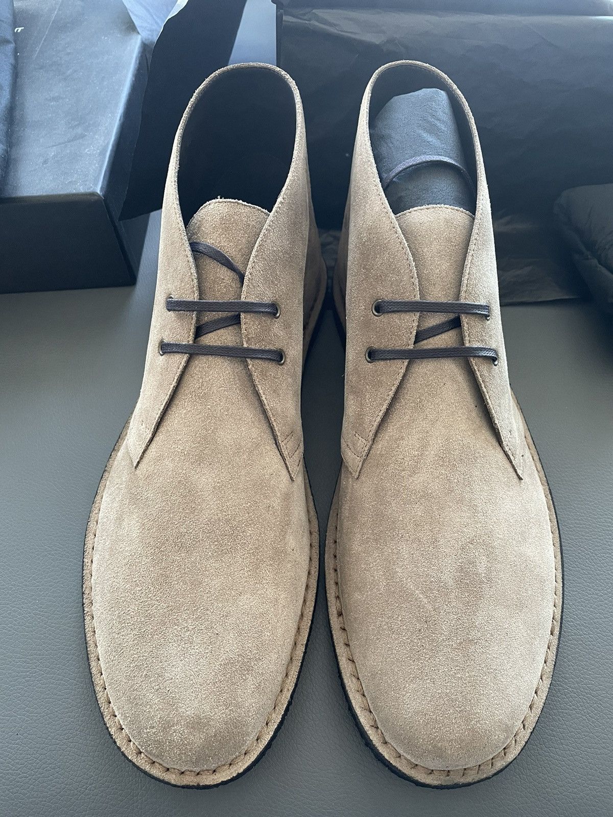 Hedi Slimane × Saint Laurent Paris × Yves Saint Laurent Iconic Brand New Classic Suede Leather Western Boots Shoes Size US 10.5 / EU 43-44 - 9 Thumbnail