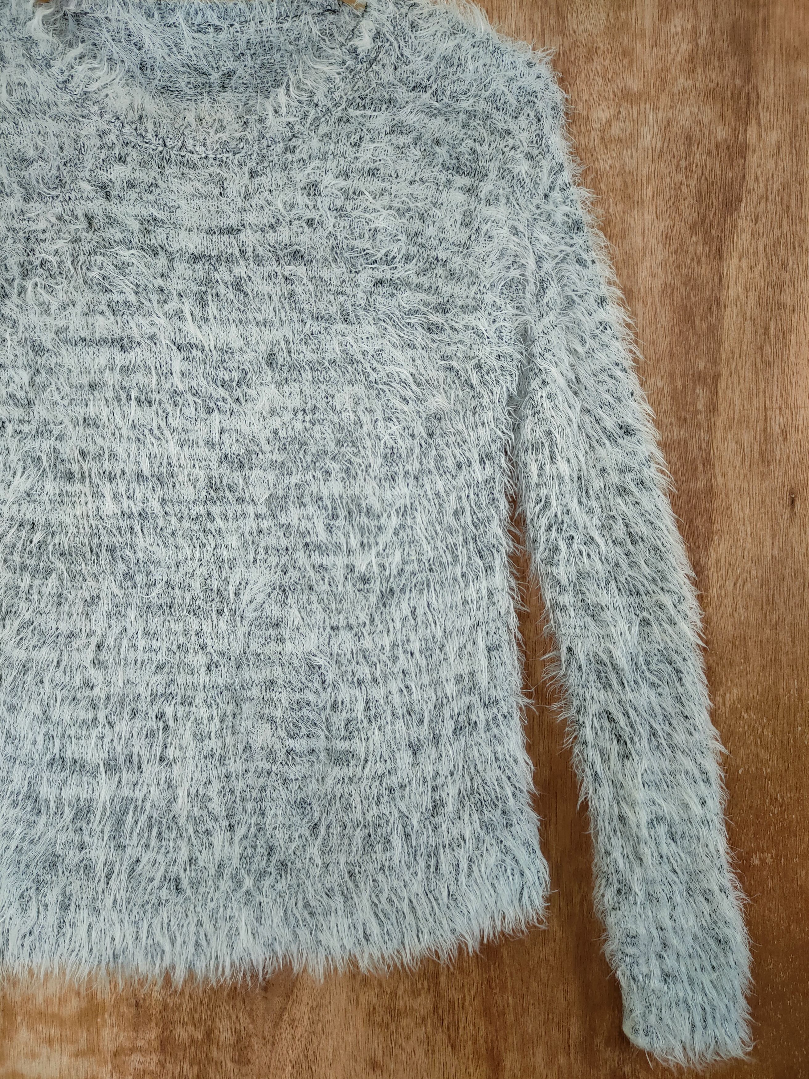 Homespun Knitwear D Japan mohair grey fur shaggy streetwear winter #46-461 Size S / US 4 / IT 40 - 2 Thumbnail