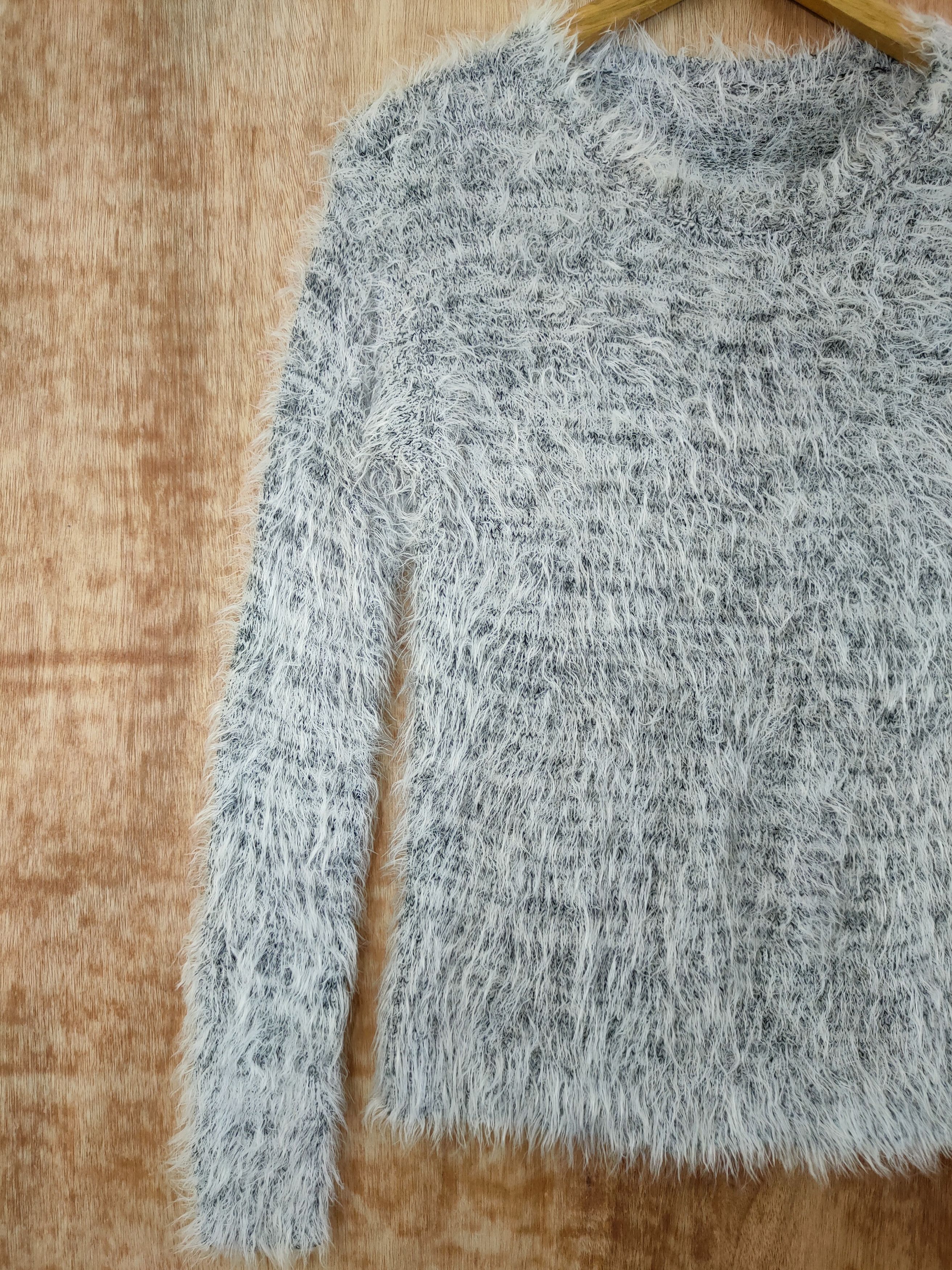 Homespun Knitwear D Japan mohair grey fur shaggy streetwear winter #46-461 Size S / US 4 / IT 40 - 4 Thumbnail