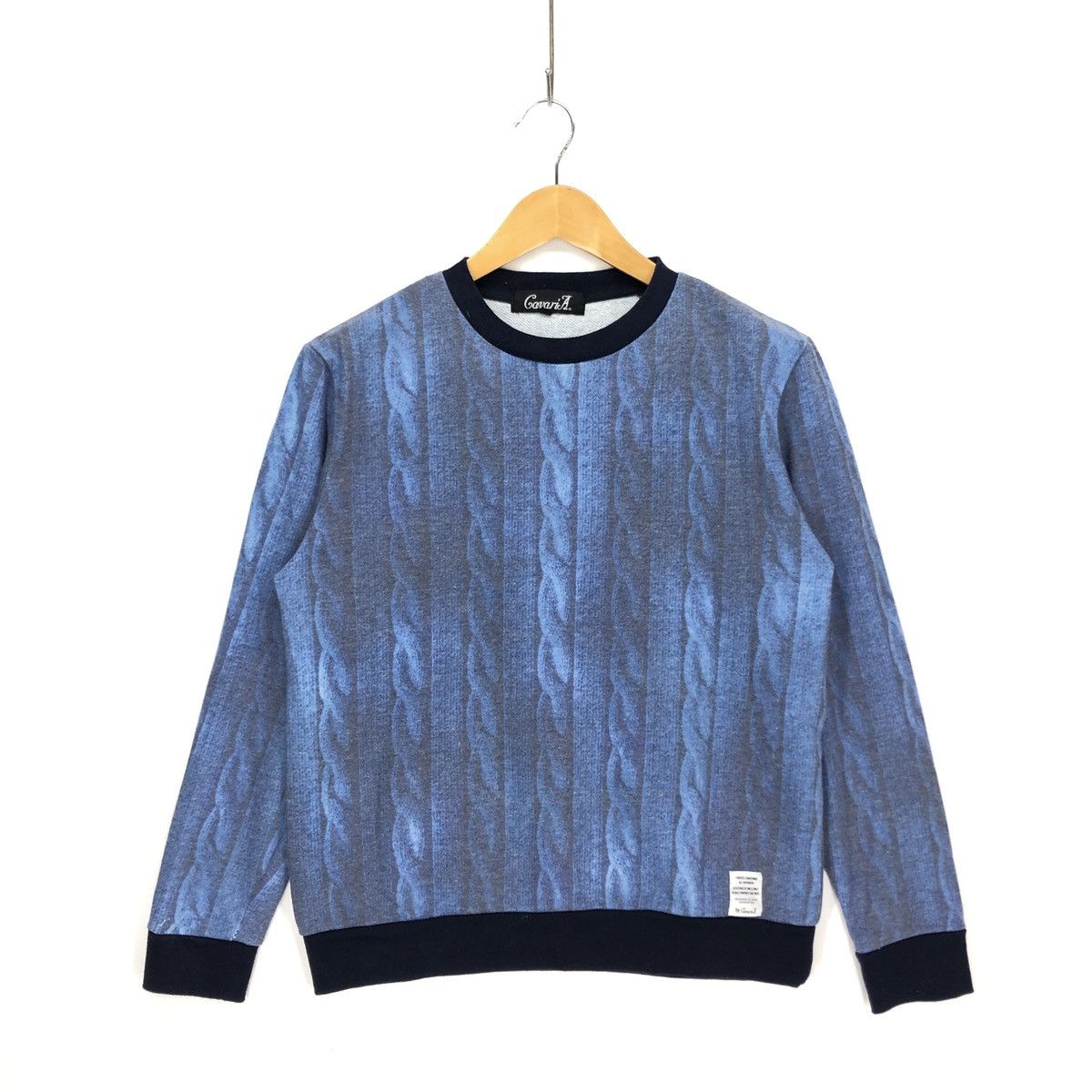 Japanese Brand CAVARI A Crew Neck Sweatshirt #1115-39 Size US S / EU 44-46 / 1 - 1 Thumbnail