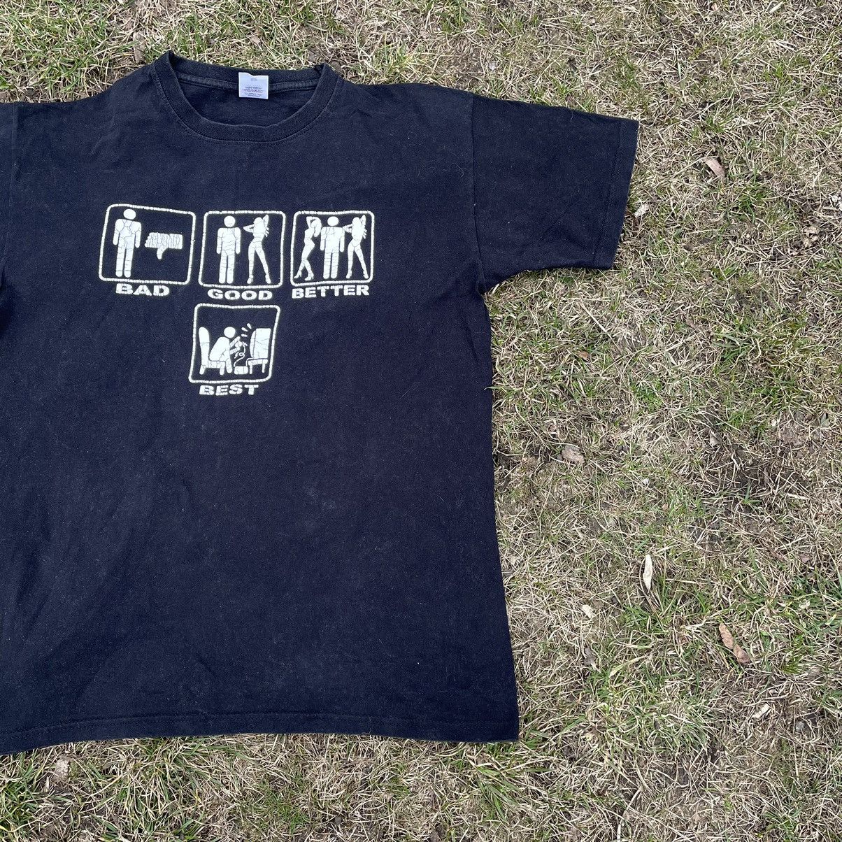 Vintage Vintage Y2K Graphic Tee Sun Faded Streetwear Navy Baggy L Size US L / EU 52-54 / 3 - 3 Thumbnail