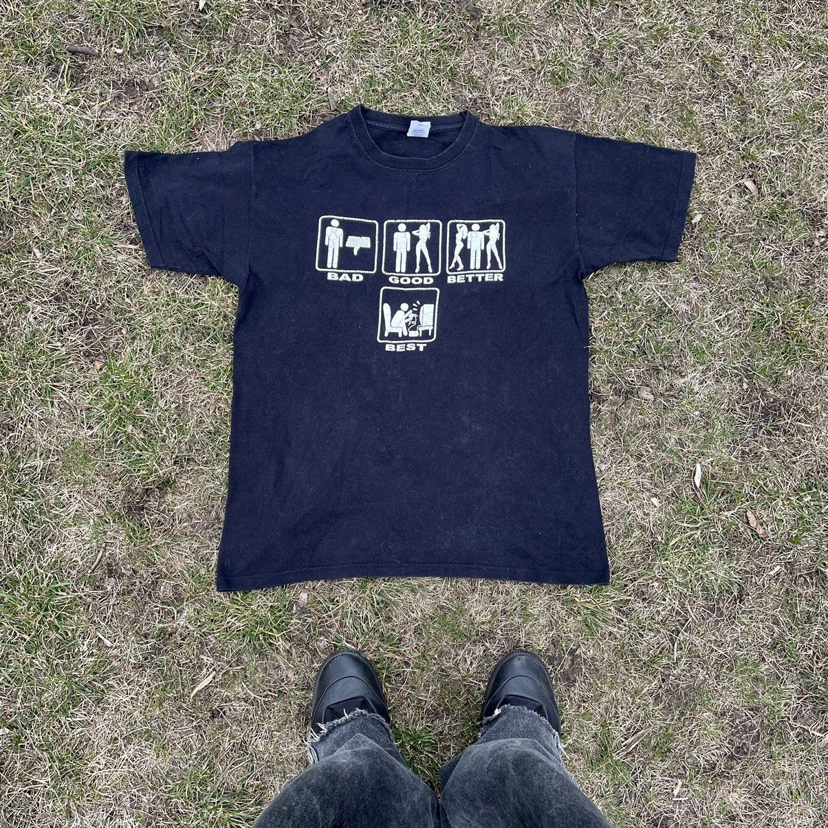 Vintage Vintage Y2K Graphic Tee Sun Faded Streetwear Navy Baggy L Size US L / EU 52-54 / 3 - 1 Thumbnail