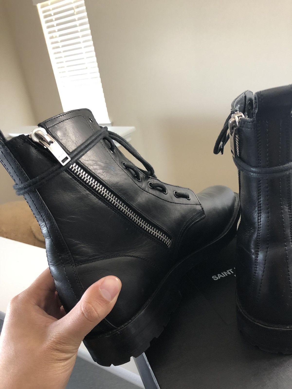 Saint Laurent Paris Saint Laurent FW15 Ranger Double Zip 9-eyelet combat boot Size US 11 / EU 44 - 5 Thumbnail