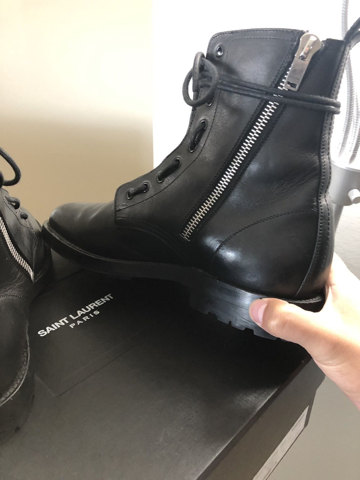 Saint Laurent Paris Saint Laurent FW15 Ranger Double Zip 9-eyelet combat boot Size US 11 / EU 44 - 6 Thumbnail