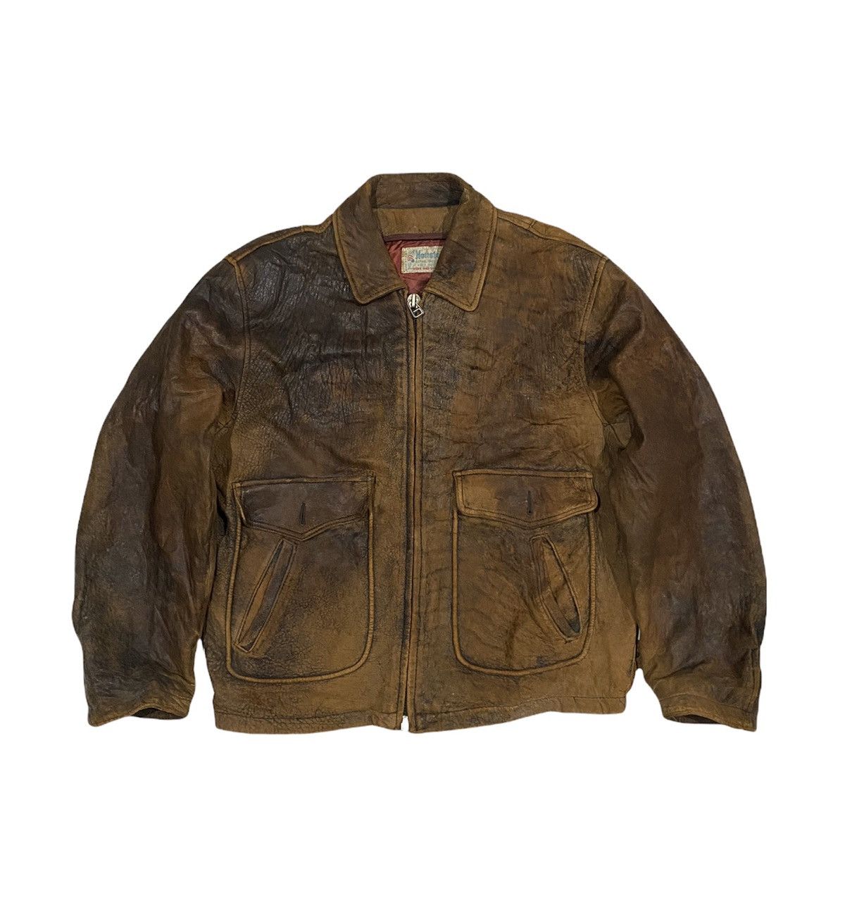 Vintage Houston Vintage Leather Jacket Size US L / EU 52-54 / 3 - 1 Thumbnail