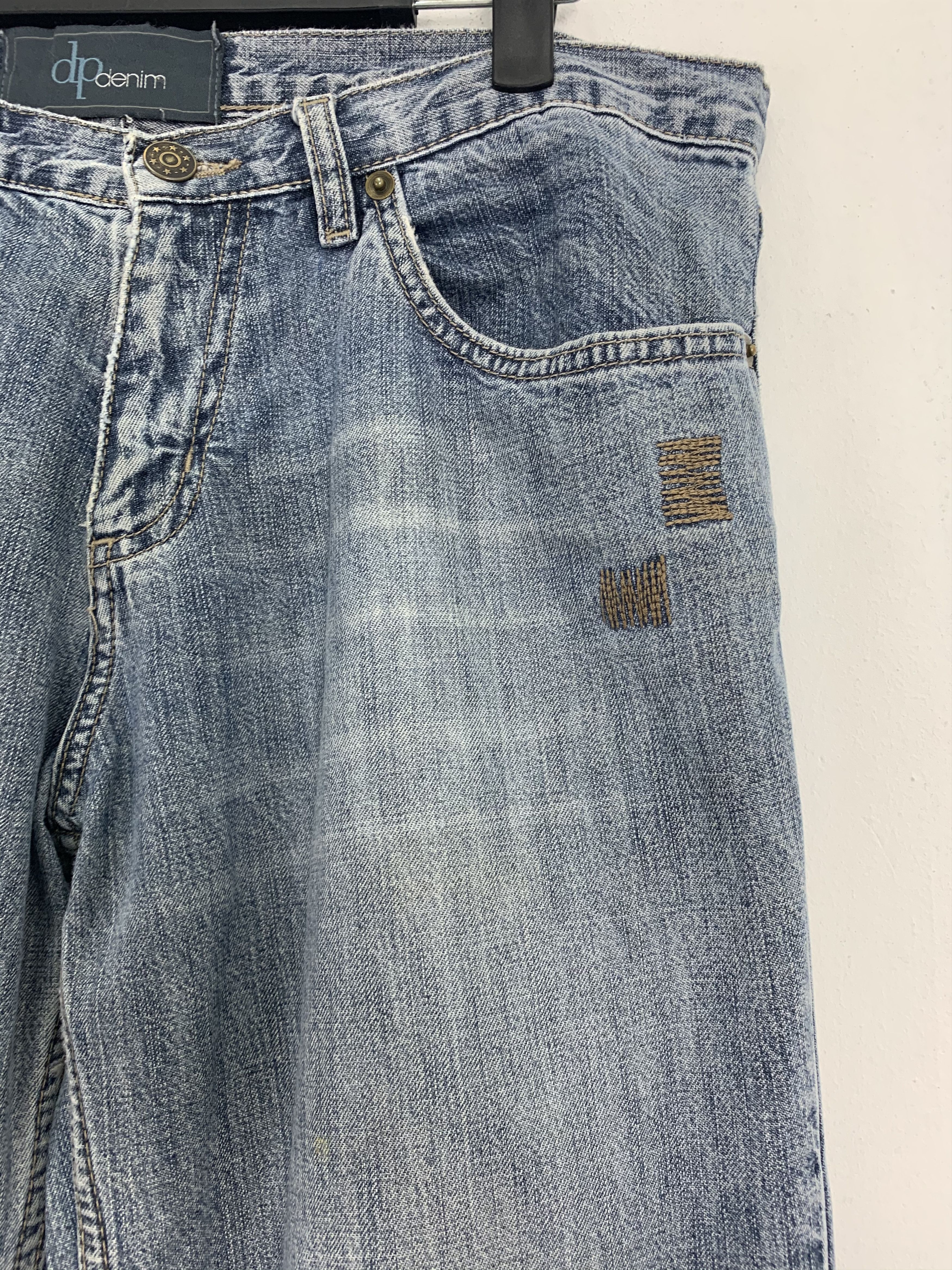 Japanese Brand DP Denim Distressed Design Streetwear Faded Grey #215 Size US 31 - 4 Thumbnail