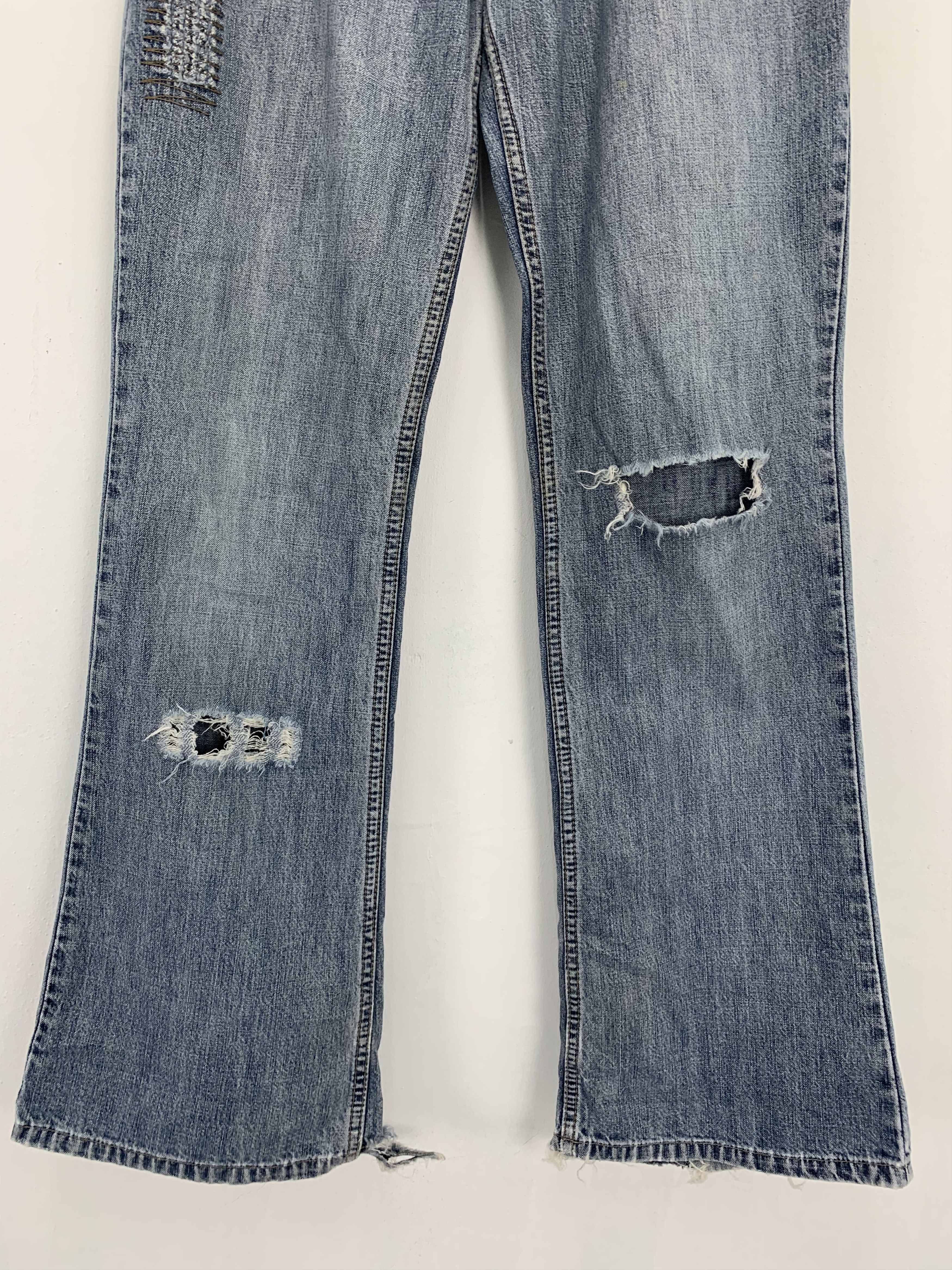 Japanese Brand DP Denim Distressed Design Streetwear Faded Grey #215 Size US 31 - 5 Thumbnail