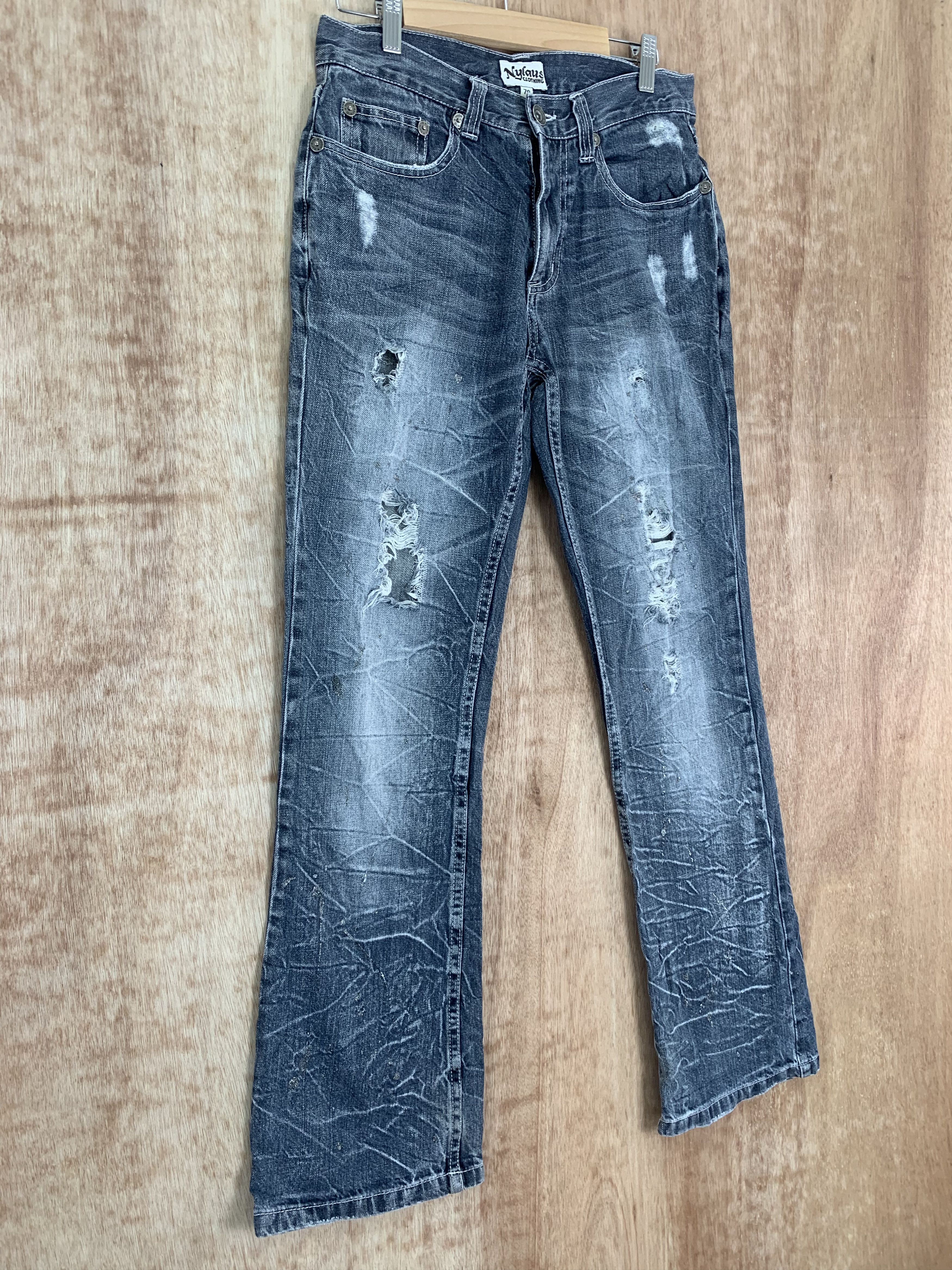 Japanese Brand Denim nylaus Vintage Distressed Denim Pants Streetwear Size US 28 / EU 44 - 4 Thumbnail