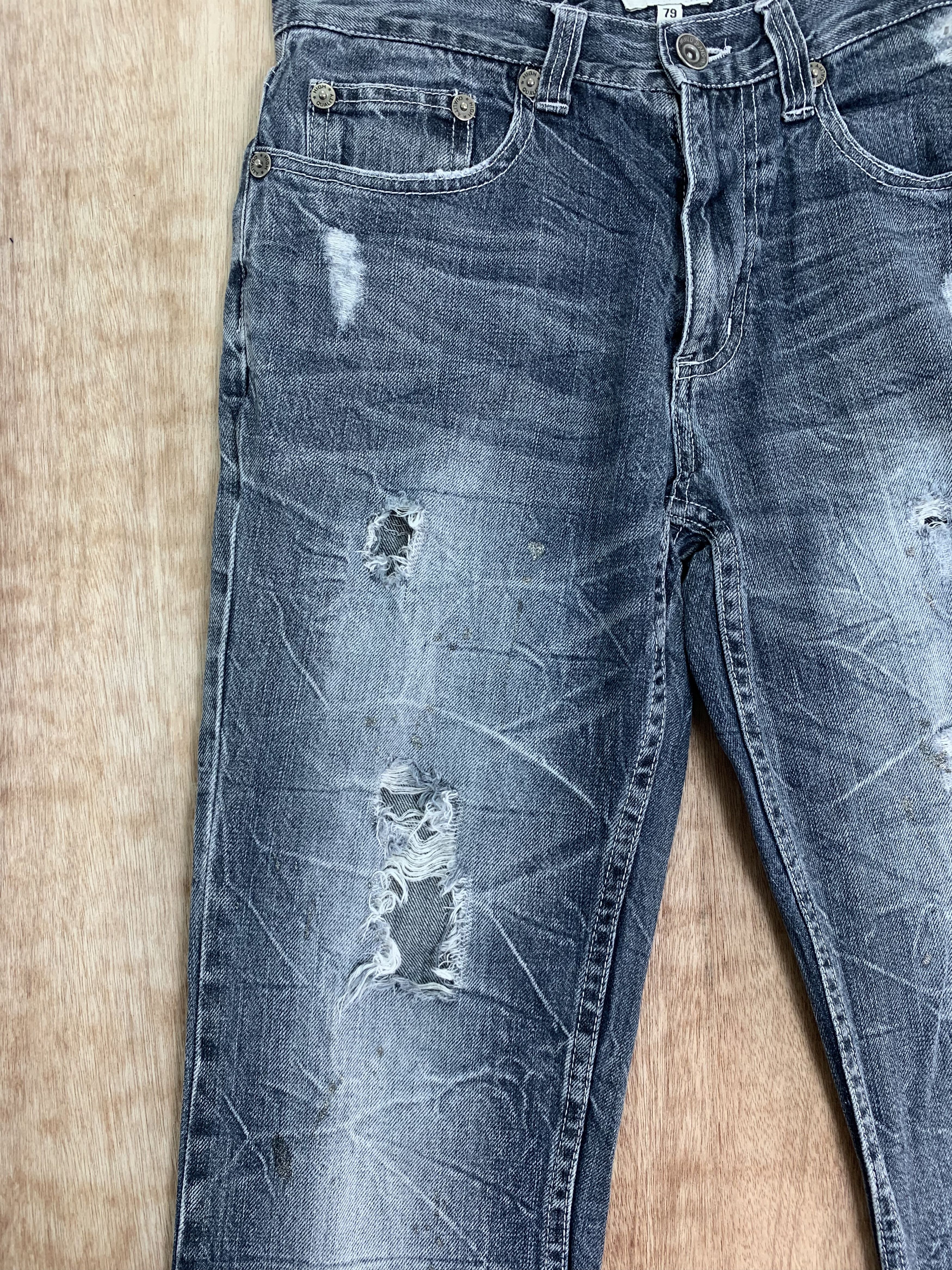 Japanese Brand Denim nylaus Vintage Distressed Denim Pants Streetwear Size US 28 / EU 44 - 7 Thumbnail