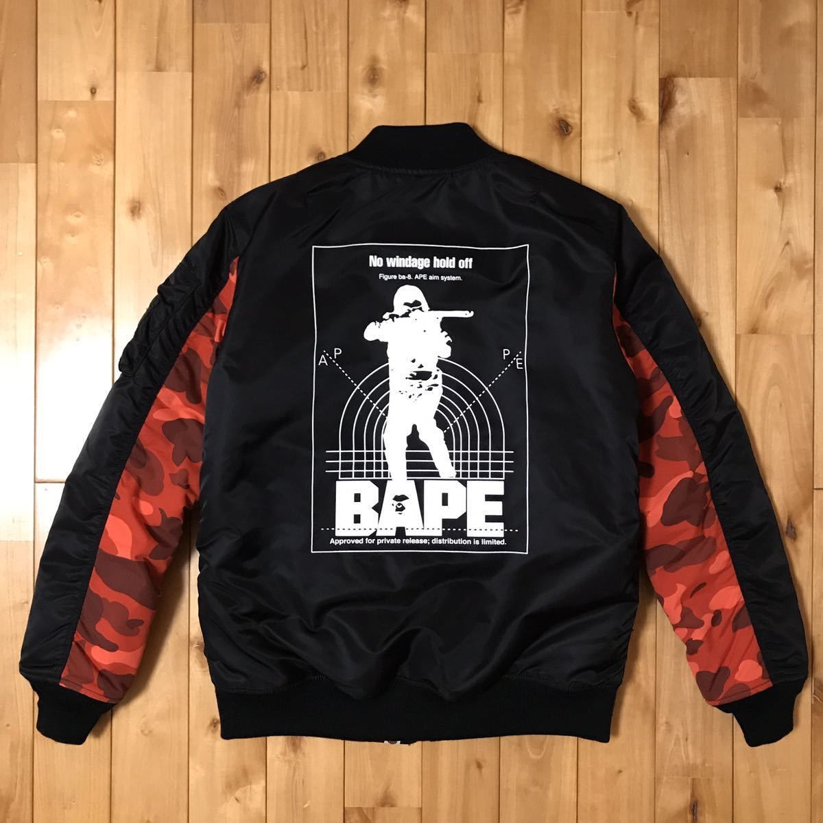 image of Bape 2019 Hunting Ma-1 Bomber Jacket Black × Red Camo in Black /Red Camo, Men's (Size Small)