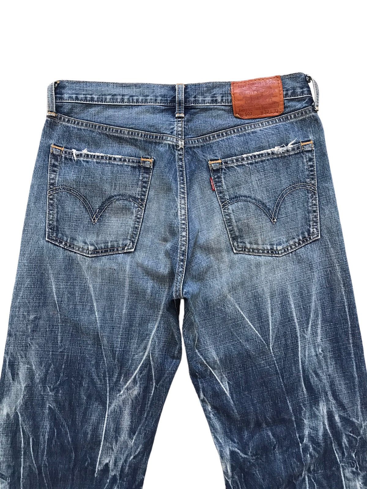 Levi's Vintage Clothing Vintage Levis 503 Lightning Distressed Denim Jeans Size US 32 / EU 48 - 3 Thumbnail