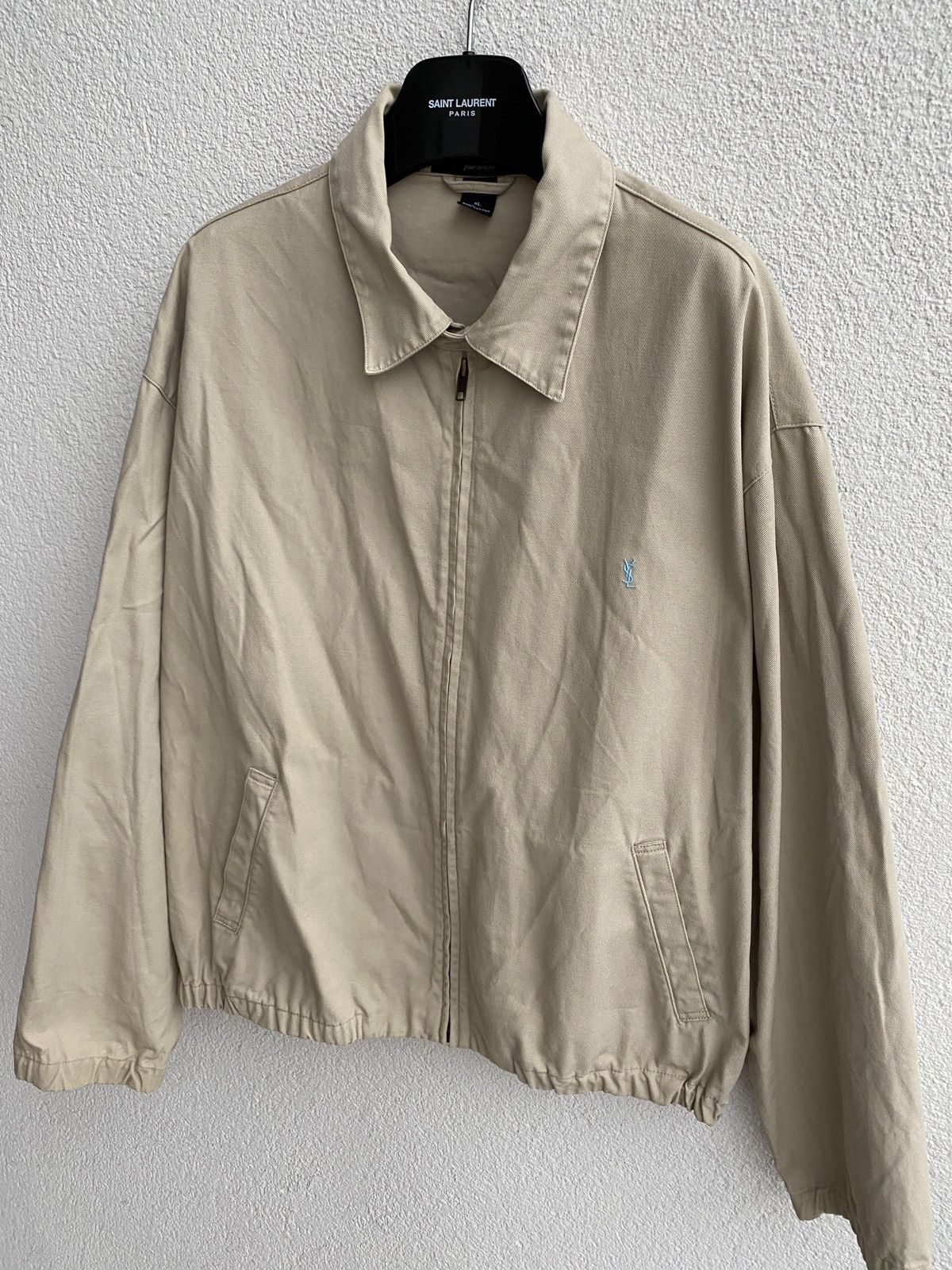Vintage × Yves Saint Laurent 90s YSL Jacket Cotton Beige Logo 