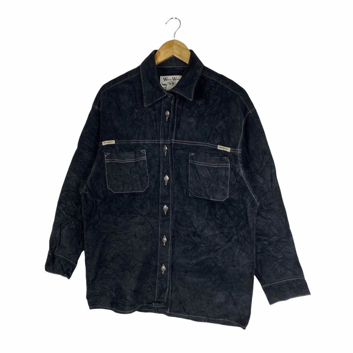 Leather × Vintage VINTAGE WASH & WEAR WESTERN SUEDE LEATHER CASUAL SHIRT Size US M / EU 48-50 / 2 - 4 Thumbnail