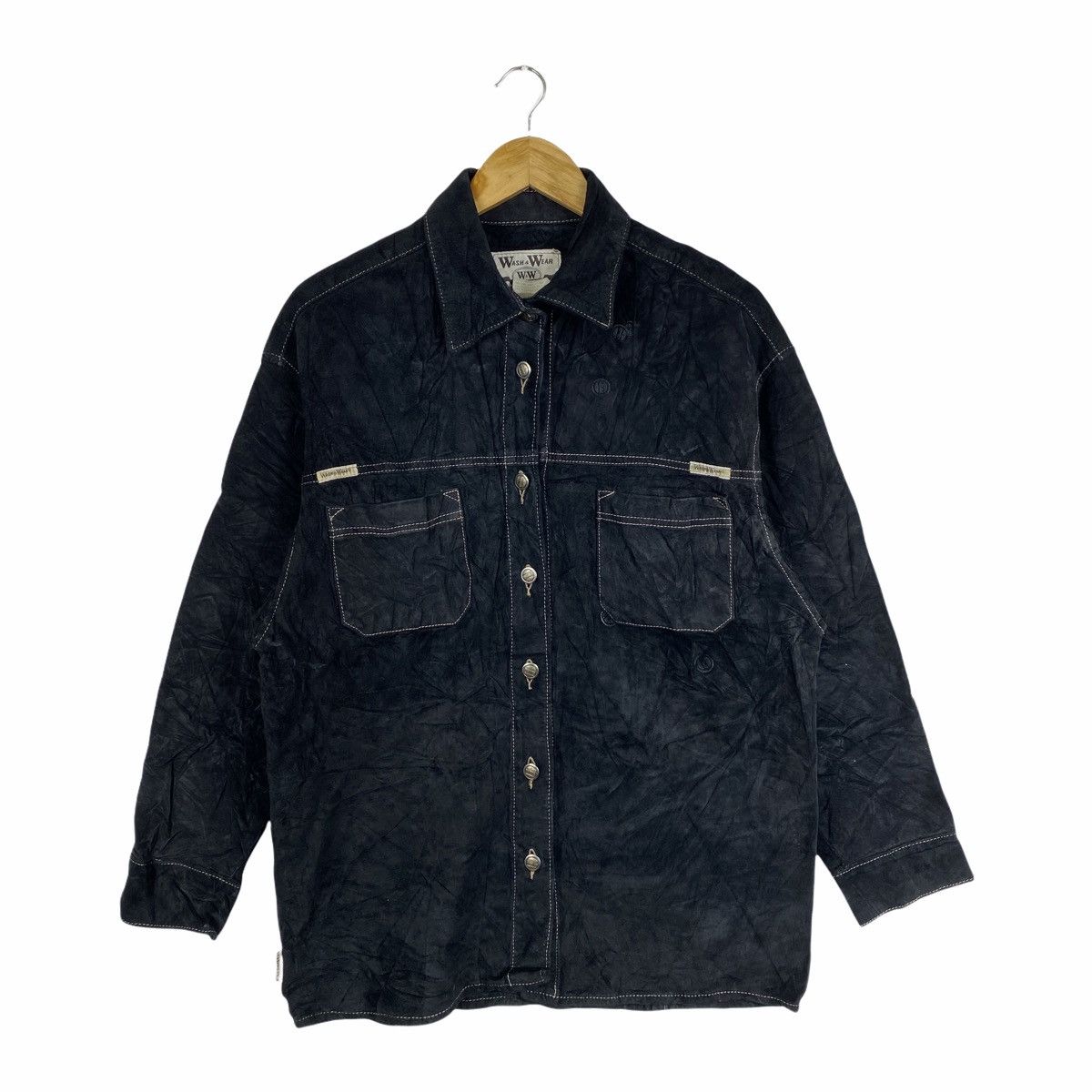 Leather × Vintage VINTAGE WASH & WEAR WESTERN SUEDE LEATHER CASUAL SHIRT Size US M / EU 48-50 / 2 - 1 Thumbnail