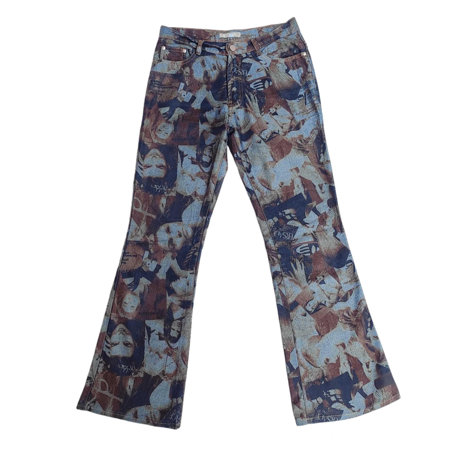 Pre-owned Hysteric Glamour X If Six Was Nine Very Fullprint Flare Bootcut Pants By Kit Korporation (size 28)