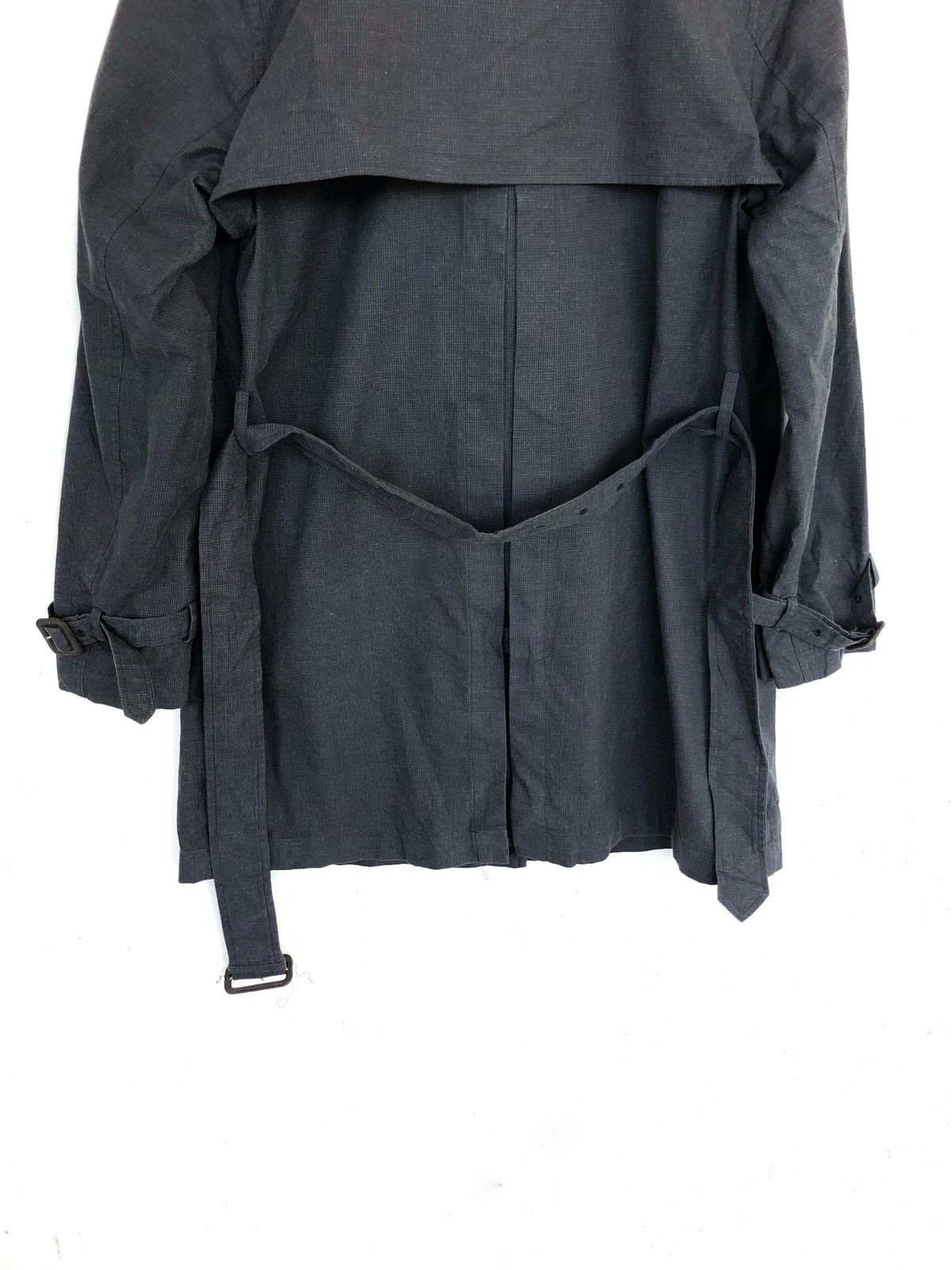 Margaret Howell MHL 🏴󠁧󠁢󠁥󠁮󠁧󠁿 Grey Houndstooth Belted Trench Coat Size US S / EU 44-46 / 1 - 7 Thumbnail