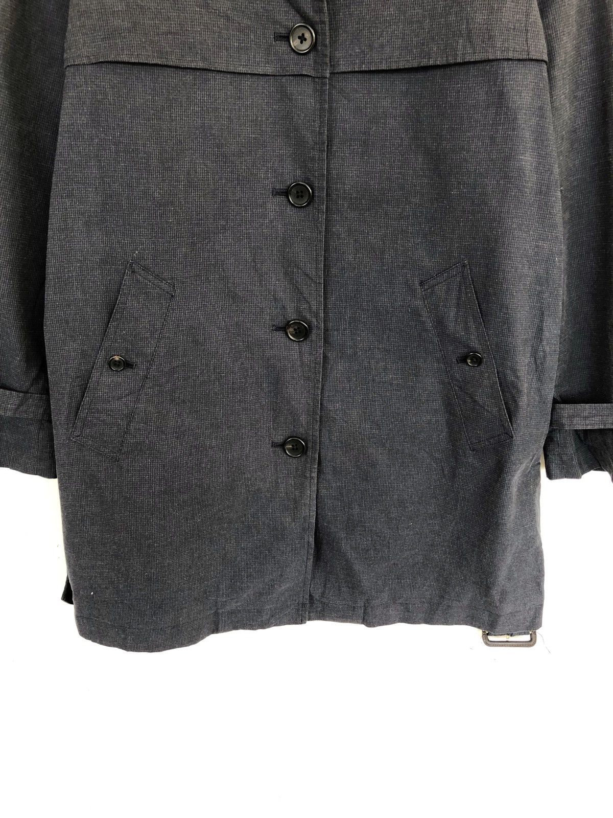 Margaret Howell MHL 🏴󠁧󠁢󠁥󠁮󠁧󠁿 Grey Houndstooth Belted Trench Coat Size US S / EU 44-46 / 1 - 5 Thumbnail