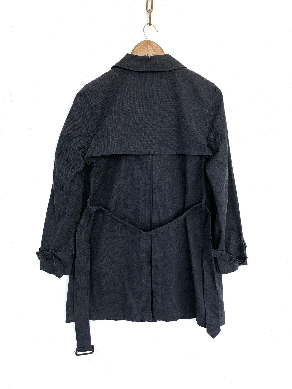 Margaret Howell MHL 🏴󠁧󠁢󠁥󠁮󠁧󠁿 Grey Houndstooth Belted Trench Coat Size US S / EU 44-46 / 1 - 6 Thumbnail