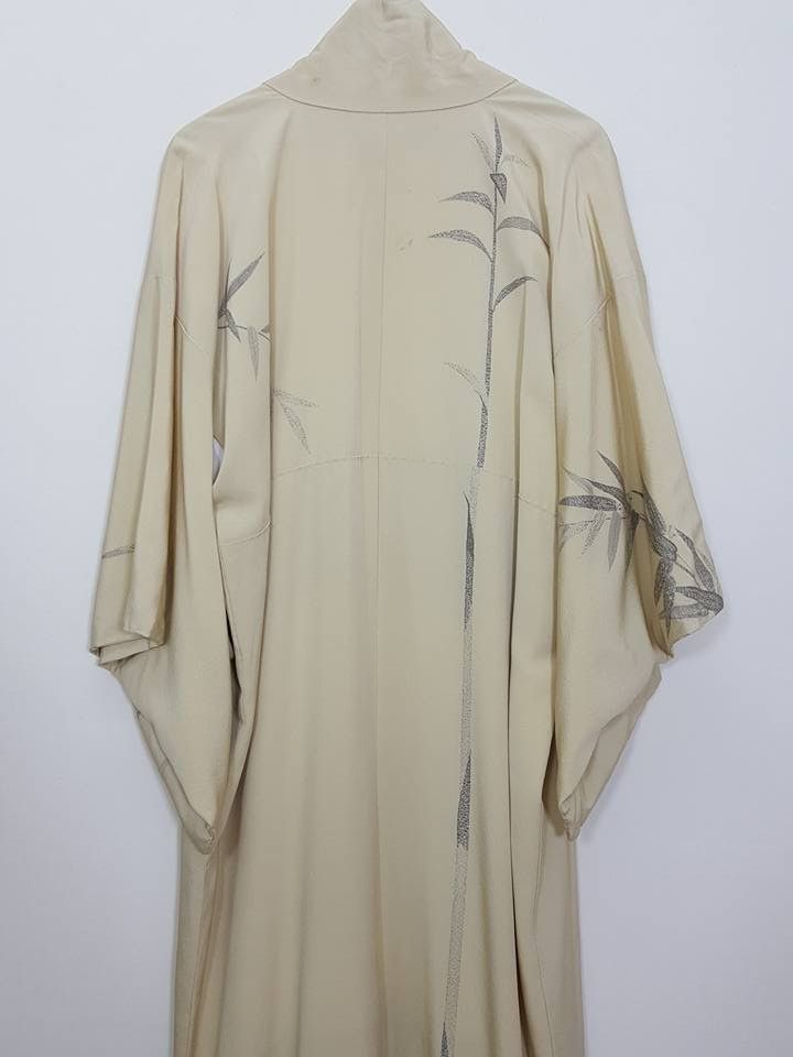 Other Awase Haori Long Kimono Bamboo Abstract Japanese Jacket Size US L / EU 52-54 / 3 - 8 Thumbnail