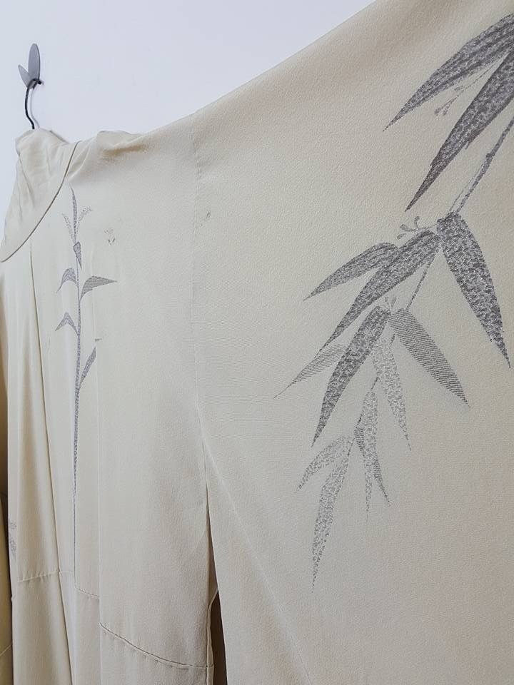 Other Awase Haori Long Kimono Bamboo Abstract Japanese Jacket Size US L / EU 52-54 / 3 - 16 Thumbnail