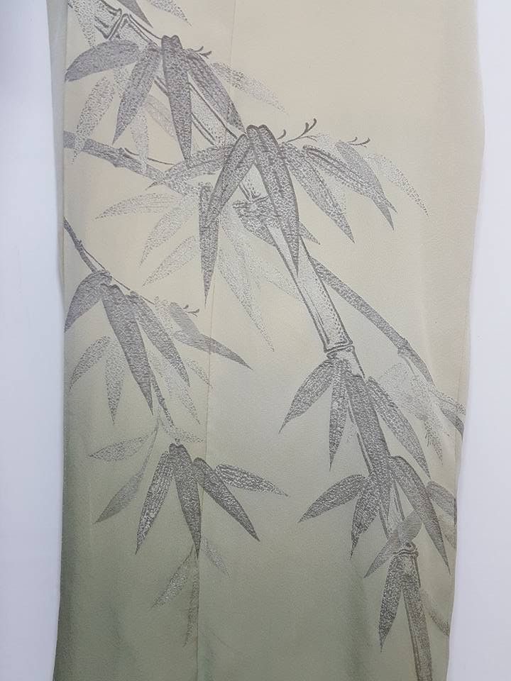 Other Awase Haori Long Kimono Bamboo Abstract Japanese Jacket Size US L / EU 52-54 / 3 - 12 Thumbnail