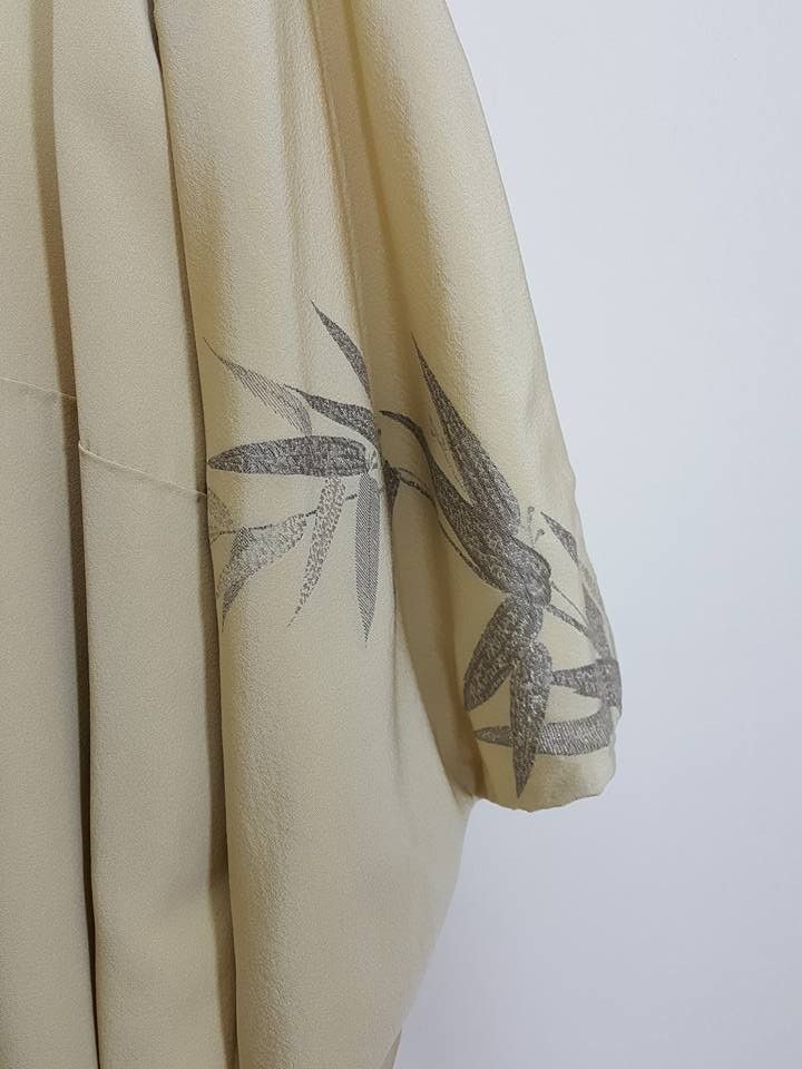 Other Awase Haori Long Kimono Bamboo Abstract Japanese Jacket Size US L / EU 52-54 / 3 - 13 Thumbnail