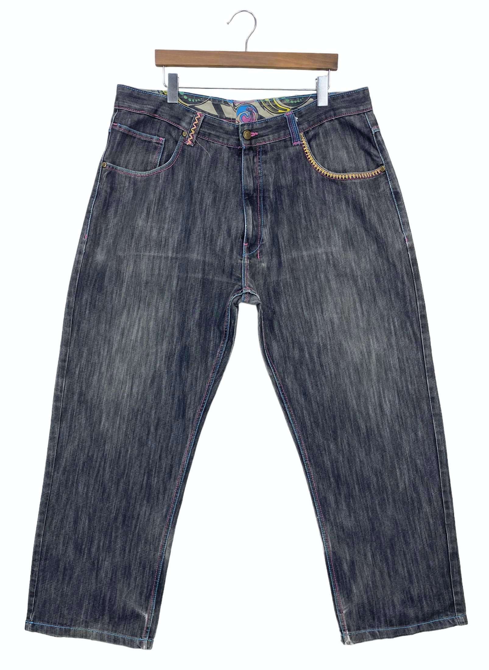 Japanese Brand Access Baggy Jeans Hip Hop Skateboards Jeans Size US 39 - 2 Thumbnail
