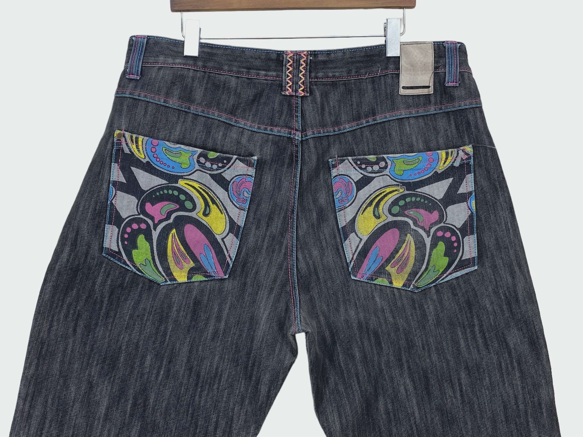 Japanese Brand Access Baggy Jeans Hip Hop Skateboards Jeans Size US 39 - 5 Thumbnail