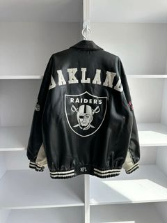 Oakland Raiders Big Logo Vintage Starter Oakland RAIDERS Chalk Line Jacket  Windbreaker Made In USa Size M Rare not levis nike adidas north face