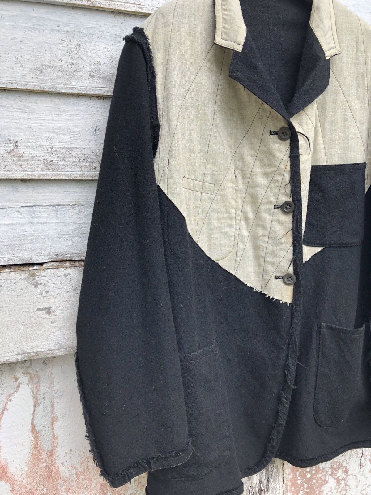 Y's for Men × Yohji Yamamoto Archived Ys For Men Reversible Raw Seam Wool Walker Jacket Size US M / EU 48-50 / 2 - 9 Thumbnail