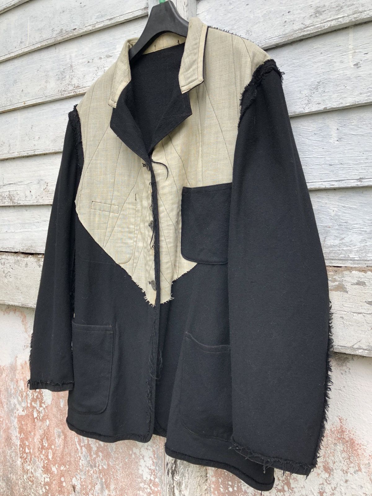Y's for Men × Yohji Yamamoto Archived Ys For Men Reversible Raw Seam Wool Walker Jacket Size US M / EU 48-50 / 2 - 3 Thumbnail