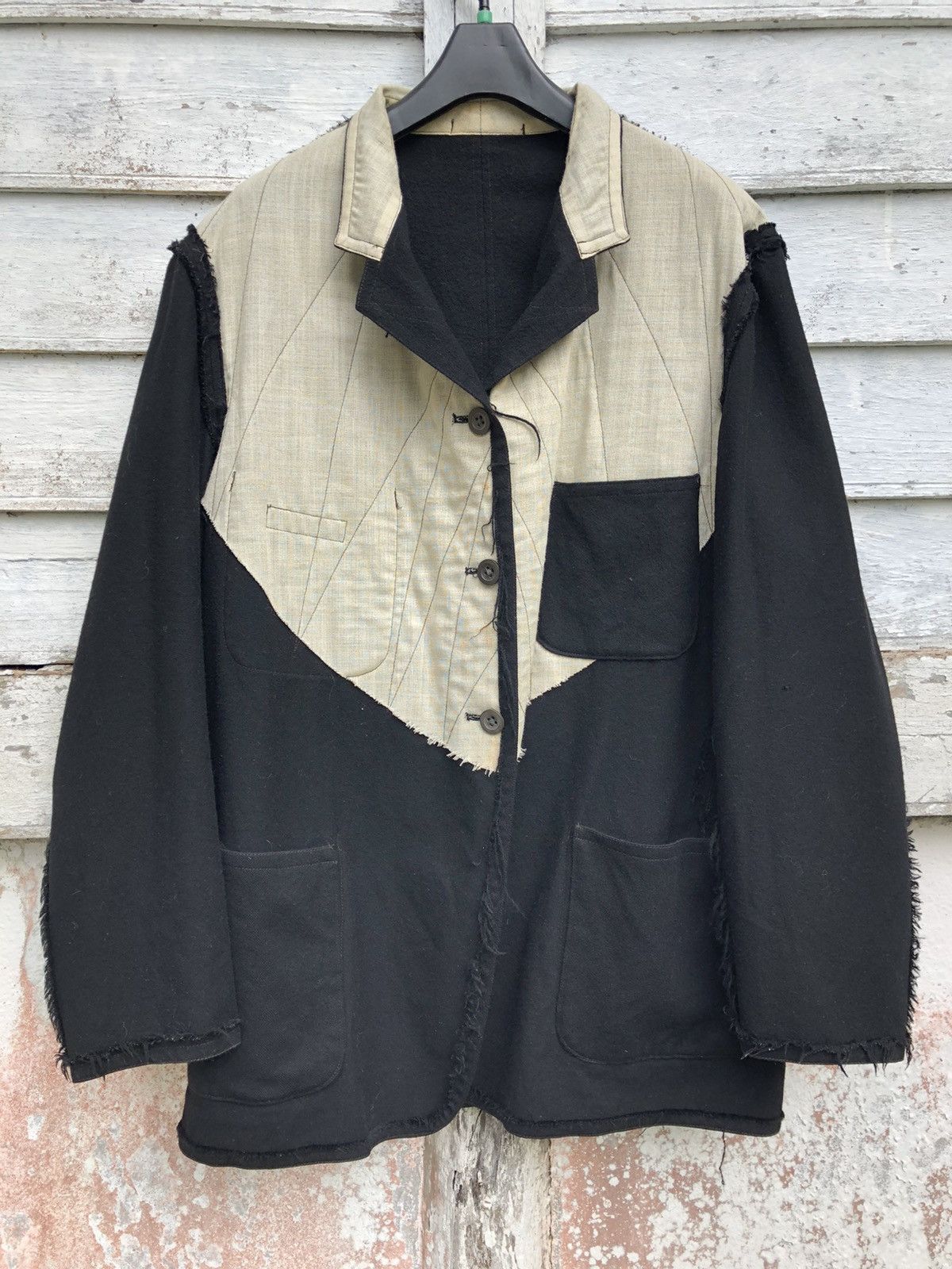 Y's for Men × Yohji Yamamoto Archived Ys For Men Reversible Raw Seam Wool Walker Jacket Size US M / EU 48-50 / 2 - 1 Thumbnail