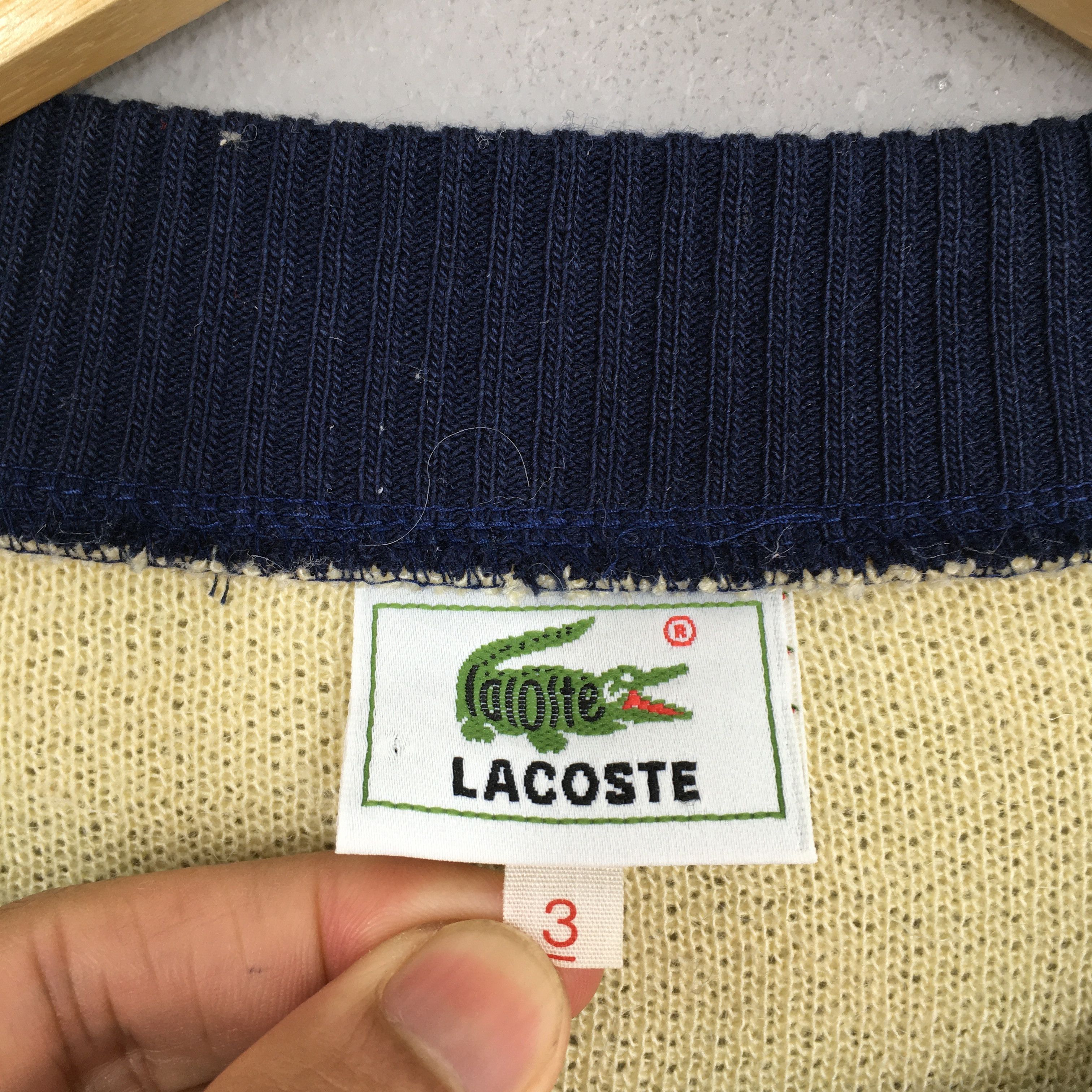 Lacoste × Vintage Vintage 90s Chemise Lacoste Yellow Knitwear Large Size US L / EU 52-54 / 3 - 4 Thumbnail