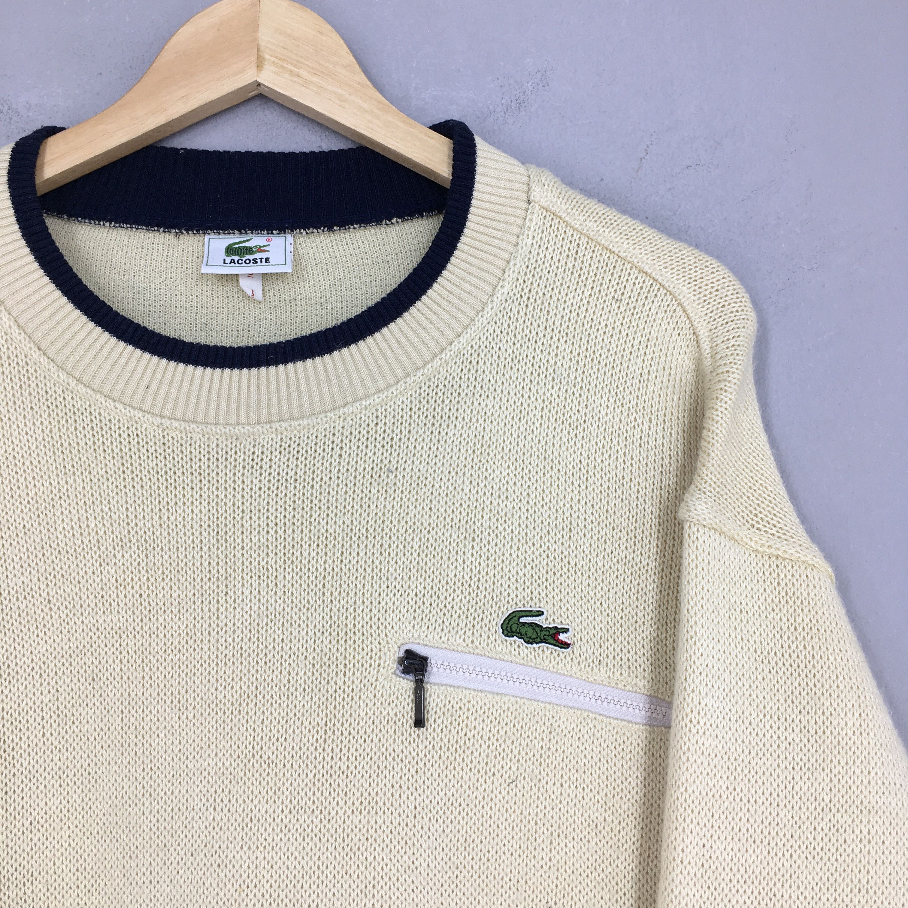 Lacoste × Vintage Vintage 90s Chemise Lacoste Yellow Knitwear Large Size US L / EU 52-54 / 3 - 2 Thumbnail