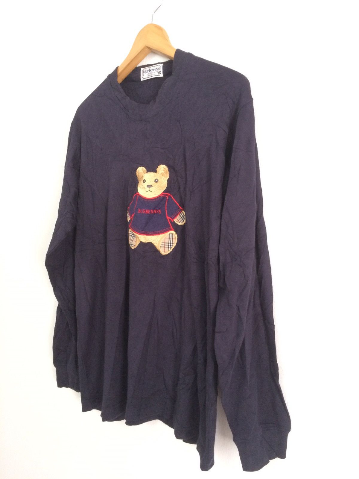 Burberry × Vintage 🔥Vtg Burberrys Nova Check Embroidered Teddy Bears T-Shirt Size US L / EU 52-54 / 3 - 3 Thumbnail