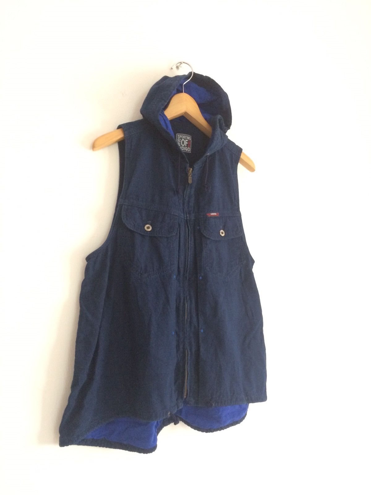 Hai Sporting Gear × Indigo × Issey Miyake 🔥🔥Hai Sporting Gear Issey Miyaki Sleeveless Indigo Hoodies Size US M / EU 48-50 / 2 - 4 Thumbnail