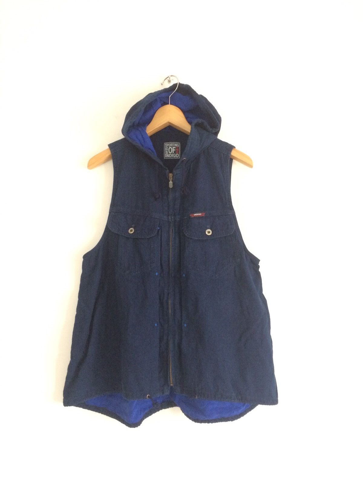 Hai Sporting Gear × Indigo × Issey Miyake 🔥🔥Hai Sporting Gear Issey Miyaki Sleeveless Indigo Hoodies Size US M / EU 48-50 / 2 - 1 Thumbnail