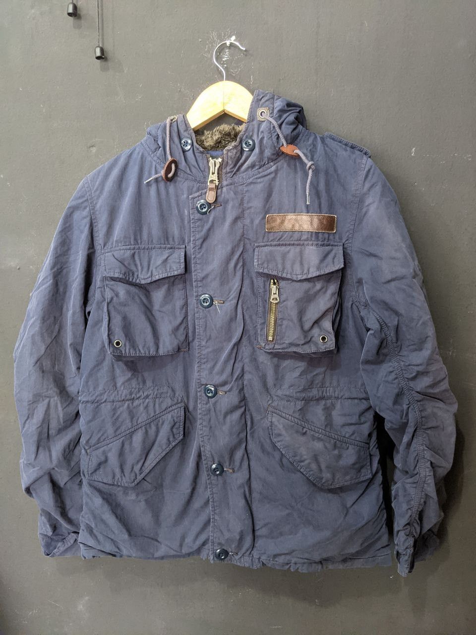 image of John Bull x Vintage Steals Vintage Johnbull Faded Hoodie Multipocket Jacket in Blue (Size Medium)