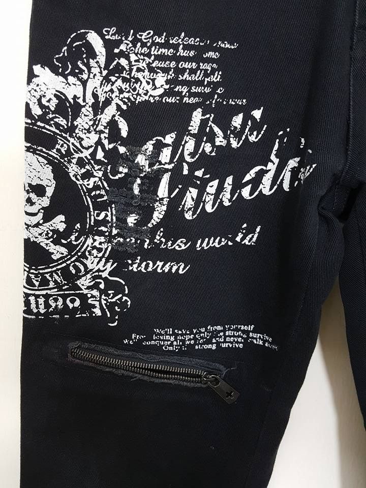 Japanese Brand Japanese Brand BATSU STUDIO Quotes Zipper Denim Jeans Pants Size US 31 - 7 Thumbnail