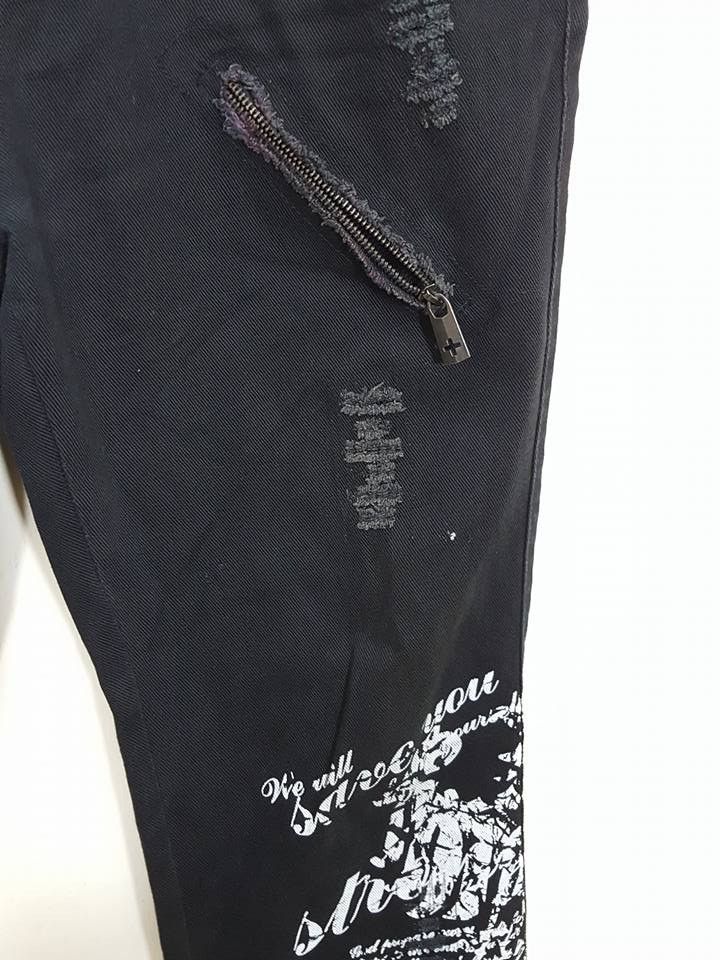 Japanese Brand Japanese Brand BATSU STUDIO Quotes Zipper Denim Jeans Pants Size US 31 - 8 Thumbnail