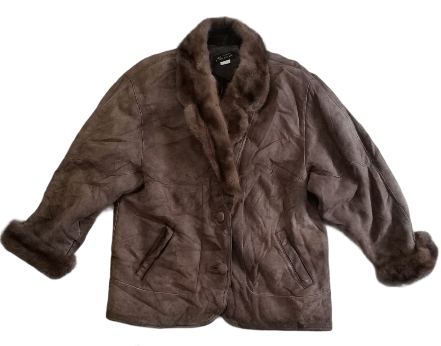 Japanese Brand 🔥Min Jue Oh Faux Fur Sherpa Synthetic Leather Jacket Size US M / EU 48-50 / 2 - 2 Thumbnail