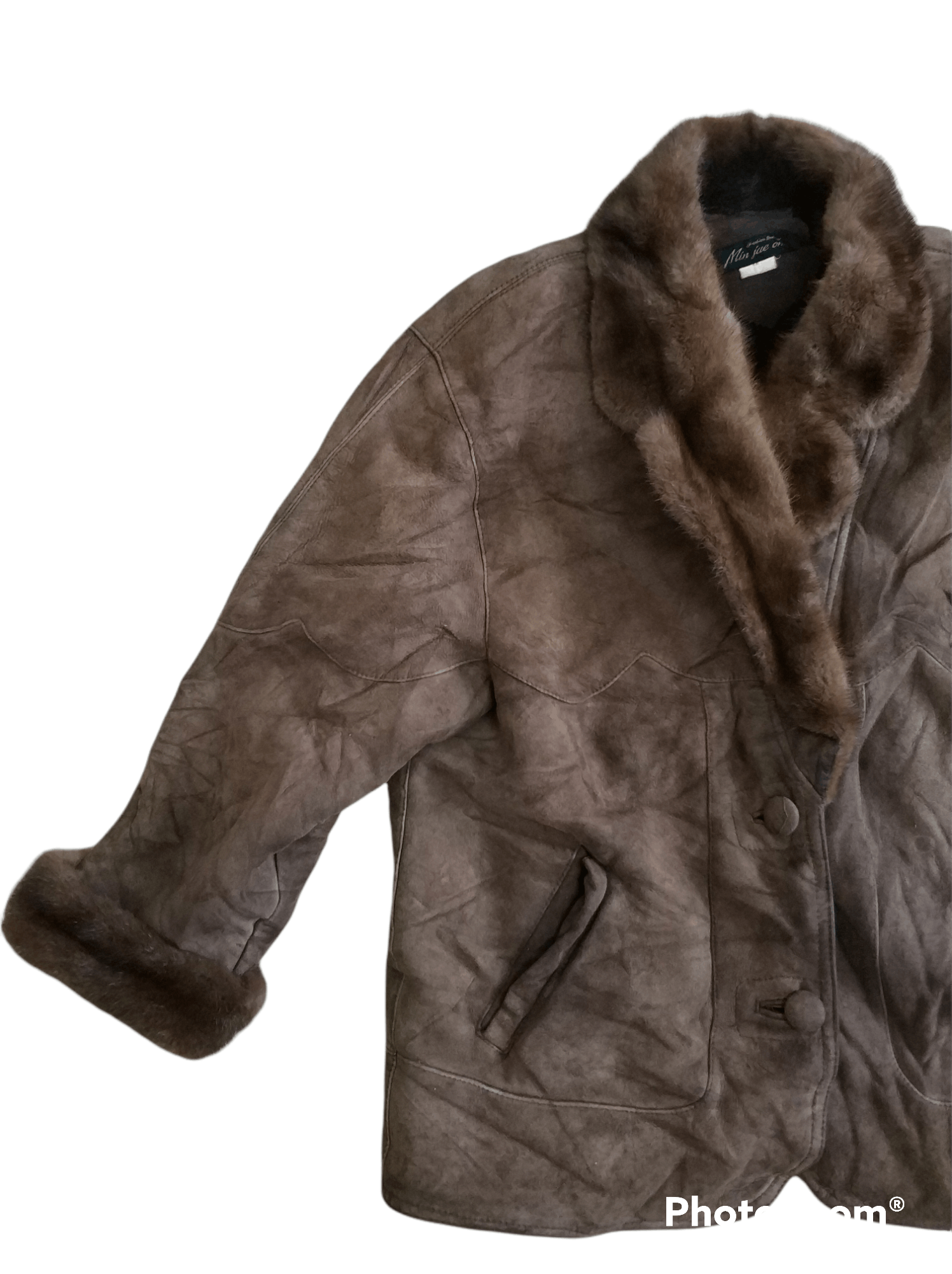Japanese Brand 🔥Min Jue Oh Faux Fur Sherpa Synthetic Leather Jacket Size US M / EU 48-50 / 2 - 4 Thumbnail