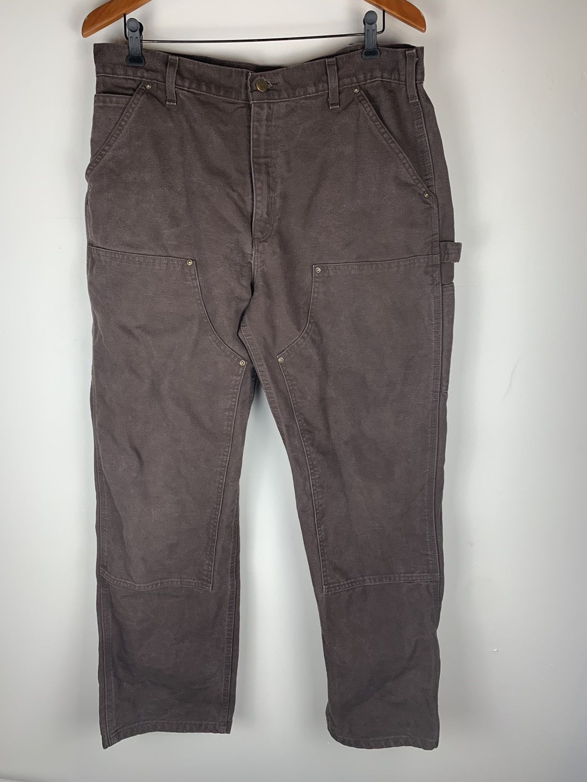 Carhartt Vintage carhartt brown doubleknee pants Size US 35 - 1 Thumbnail