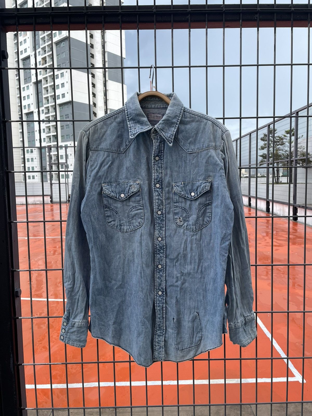 SASHIKO BORO BLUE BLUE JAPAN SHIRT