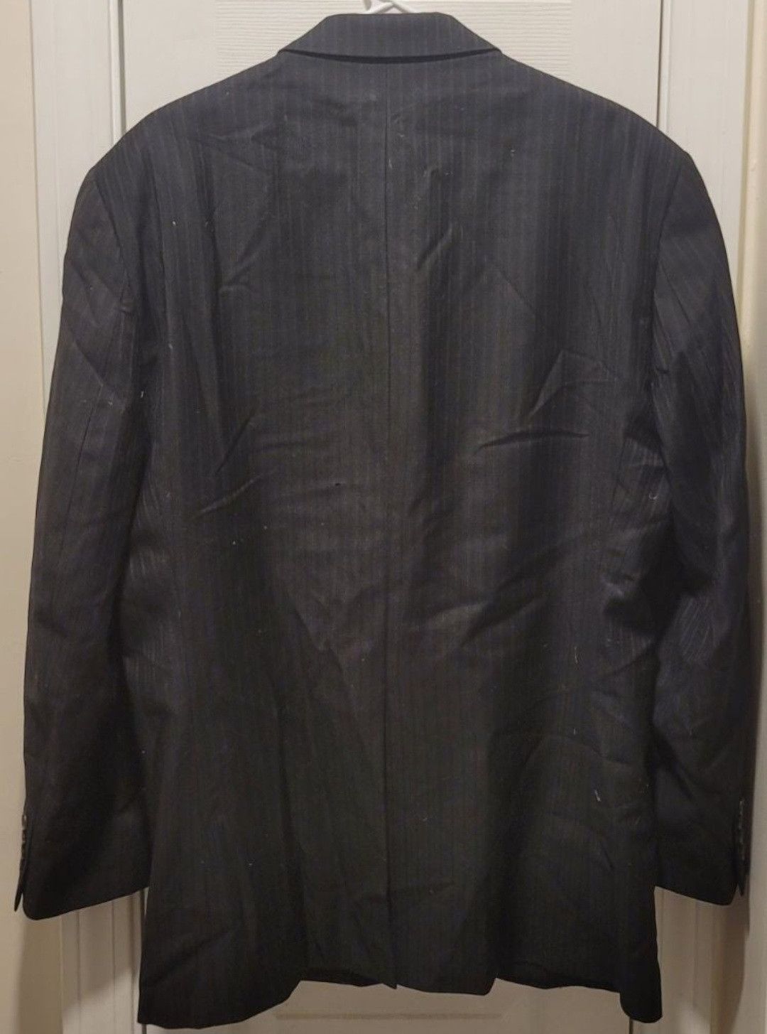 Chaps Chaps Black Pinstripe Blazer Suit Jacket Size 42R 100% Wool Size 42R - 8 Thumbnail